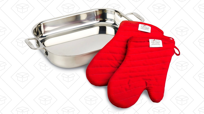 All-Clad 00830 Stainless-Steel Lasagna Pan with 2 Oven Mitts | $74 | Amazon